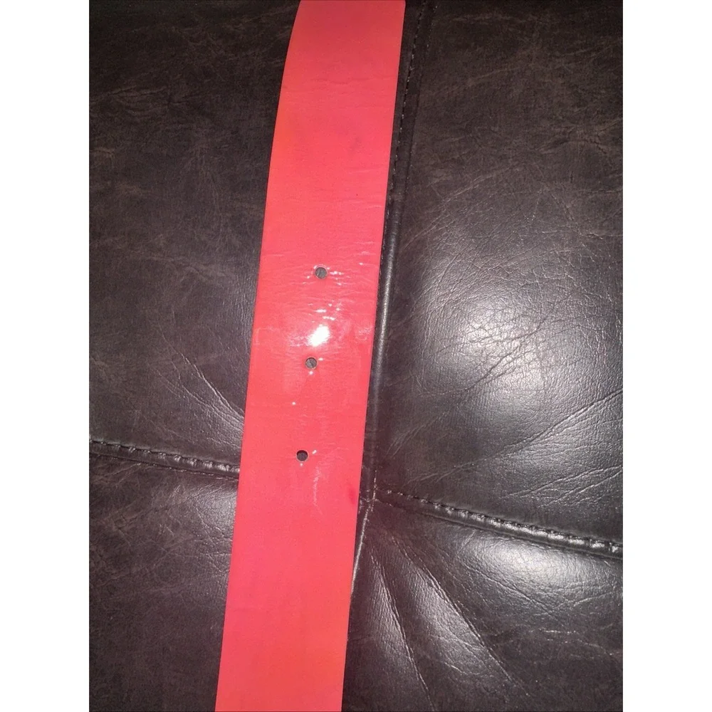 VERSACE H&M PINK PATENT LEATHER BELT SIZE US Small‎ *See Flaws*